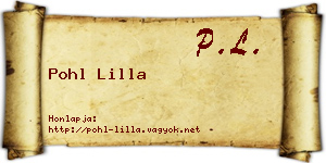 Pohl Lilla névjegykártya
